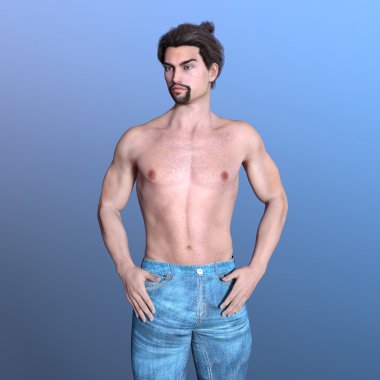 Genç bir adamın 3 boyutlu görüntüsü.