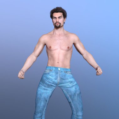 Genç bir adamın 3 boyutlu görüntüsü.