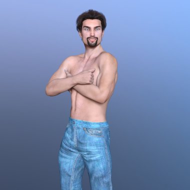 Genç bir adamın 3 boyutlu görüntüsü.