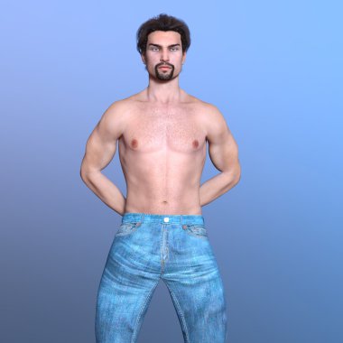 Genç bir adamın 3 boyutlu görüntüsü.