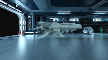 bir uzay gemisi 3d cg render