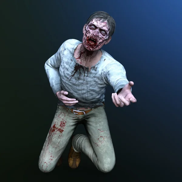 3D-s cg visszaadás-ból egy férfi zombi — Stock Fotó
