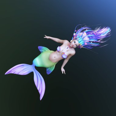 Deniz kızı 3d cg render.