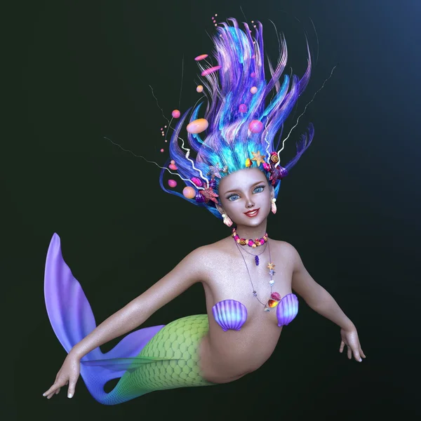 3D-cg rendering van een zeemeermin. — Stockfoto