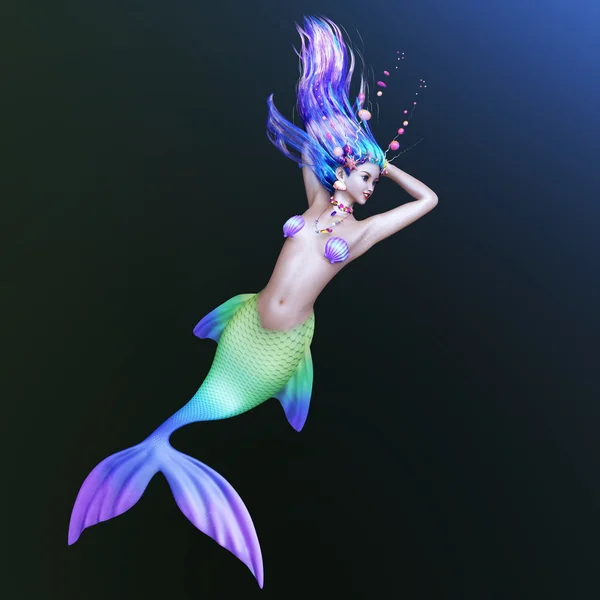 Rendering 3D CG di una sirena . — Foto Stock