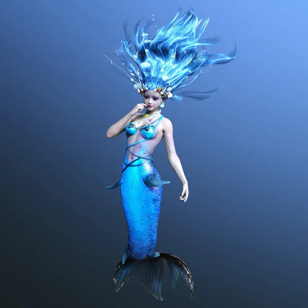 Rendering 3D CG di una sirena . — Foto Stock