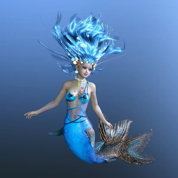 Rendering 3D CG di una sirena . — Foto Stock