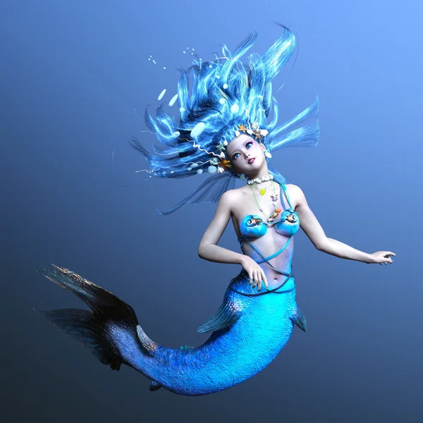 3D-cg rendering van een zeemeermin. — Stockfoto