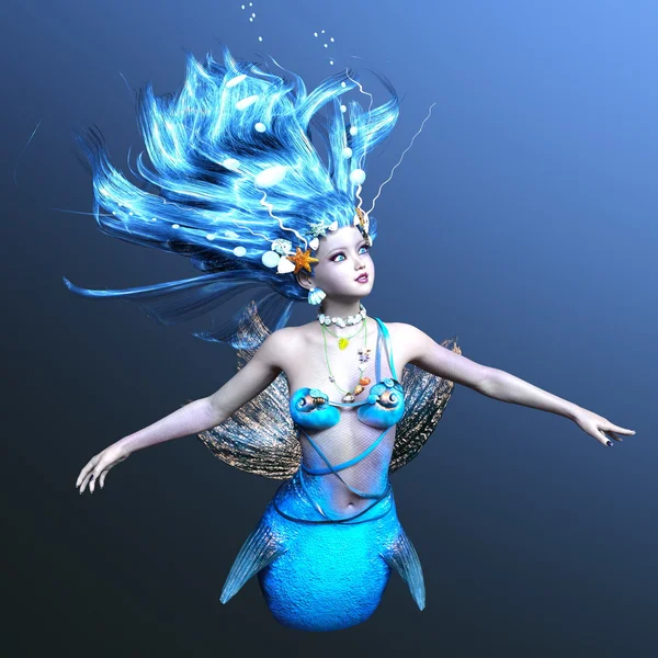 Rendering 3D CG di una sirena . — Foto Stock