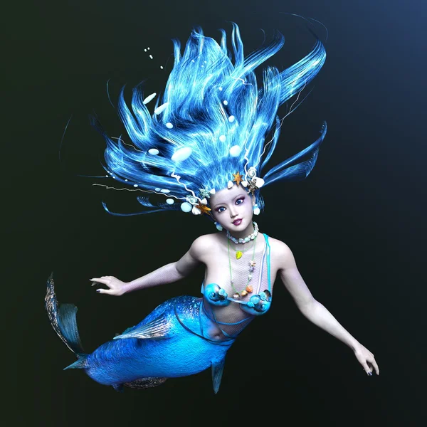 Rendering 3D CG di una sirena . — Foto Stock