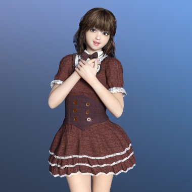 genç bir kadının 3d cg işleme