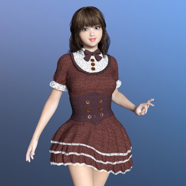 genç bir kadının 3d cg işleme