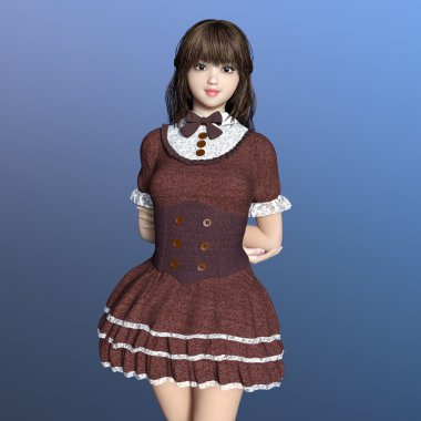 genç bir kadının 3d cg işleme