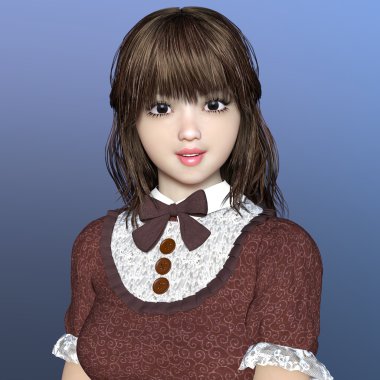 genç bir kadının 3d cg işleme