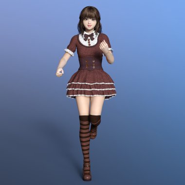 genç bir kadının 3d cg işleme