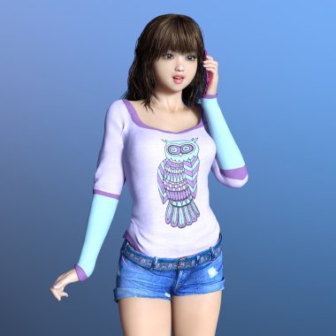 3d cg işleme bir youg kadının