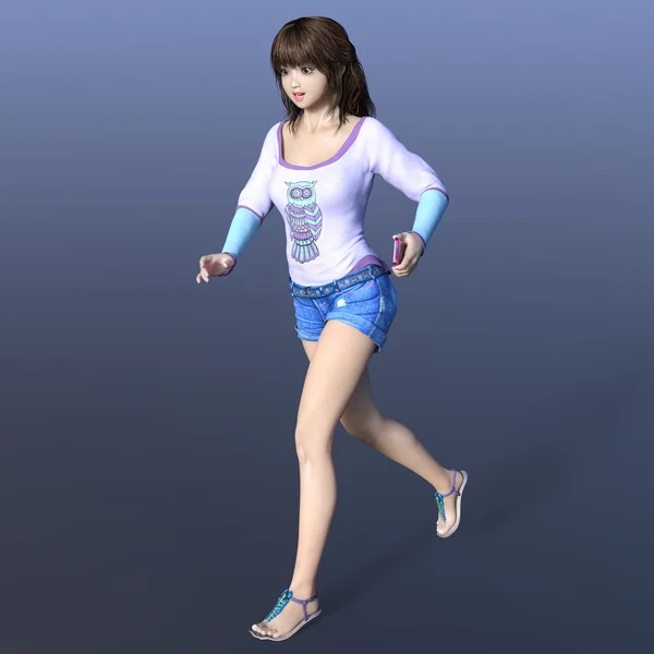 3D CG renderização de uma mulher youg — Fotografia de Stock