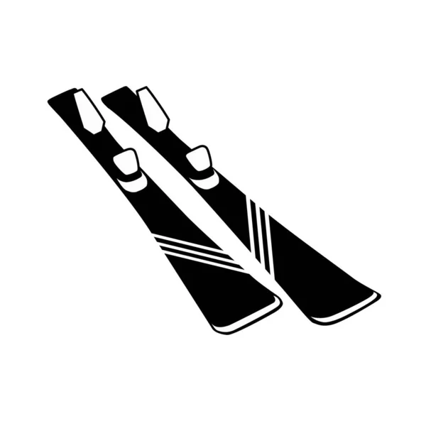 Alp kayağı beyaz arka planda izole edildi. Vektör illüstrasyonu.