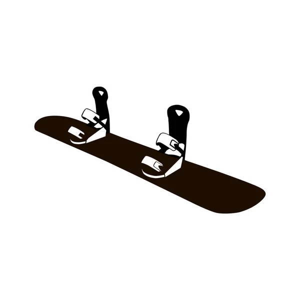 Snowboard isolé sur fond blanc. Snowboard silhouette noire. Sports d'hiver. Illustration vectorielle plate. — Image vectorielle