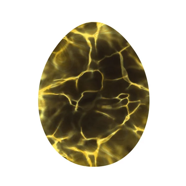 Beyaz arka planda izole edilmiş Paskalya yumurtası. Siyah ve sarı bir yumurta. Paskalya için Tasarım