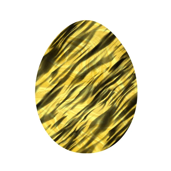 Beyaz arka planda izole edilmiş Paskalya yumurtası. Siyah ve sarı bir yumurta. Paskalya için Tasarım