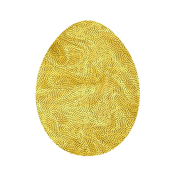 Beyaz arka planda izole edilmiş Paskalya yumurtası. Siyah ve sarı bir yumurta. Paskalya için Tasarım