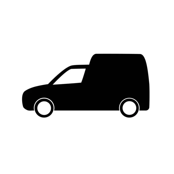 Delivery car isolated silhouette on white background. Vector illustration. — Stock Vector