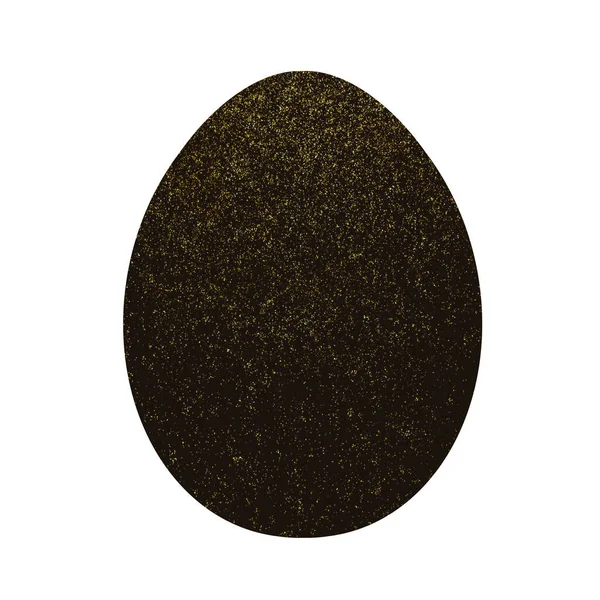 Decorated Easter egg isolated on white background. A black and yellow egg. Design for Easter — Stock Photo, Image