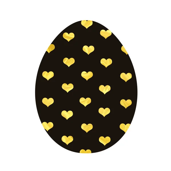 Beyaz arka planda izole edilmiş Paskalya yumurtası. Siyah ve sarı bir yumurta. Paskalya için Tasarım