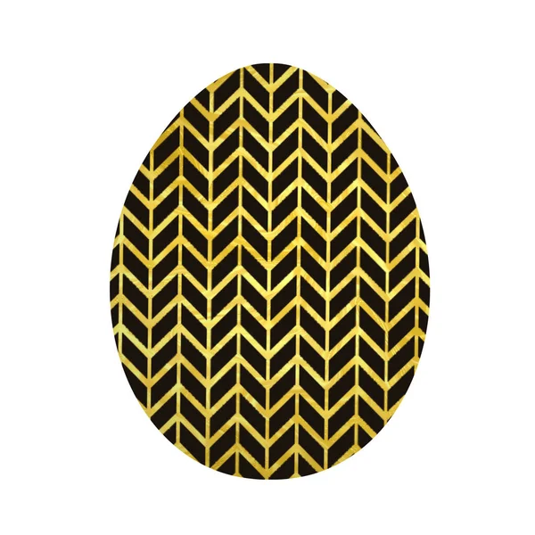 Ovo de Páscoa decorado isolado no fundo branco. Um ovo preto e amarelo. Design para a Páscoa — Fotografia de Stock