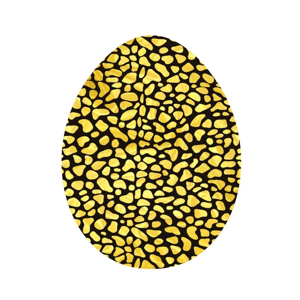 Ovo de Páscoa decorado isolado no fundo branco. Um ovo preto e amarelo. Design para a Páscoa — Fotografia de Stock
