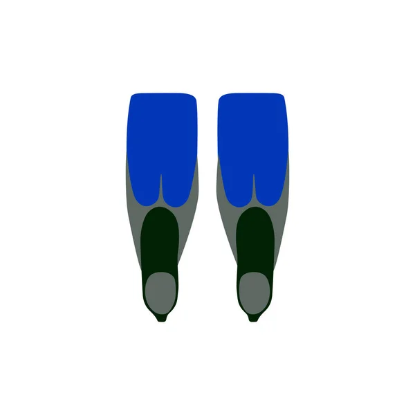 Dalış yüzgeçleri, beyaz arkaplanda düz vektör çizimi