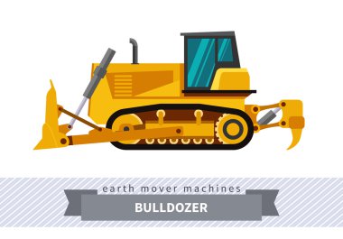 Bulldozer for earthwork operations clipart