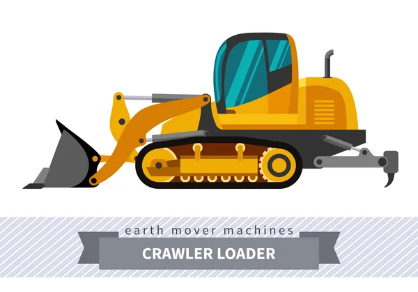 Crawler loader for earthwork operations — Stock Vector