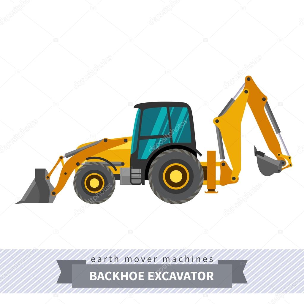 Backhoe excavator for earthwork operations