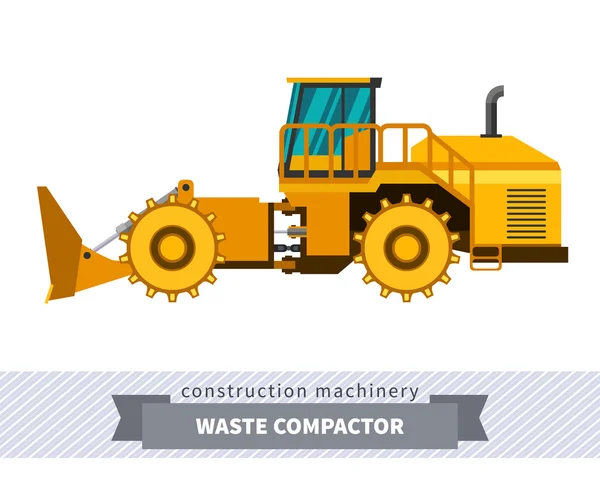 Compacteur de déchets d'enfouissement — Image vectorielle