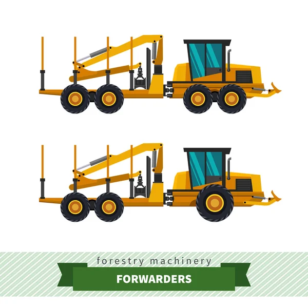 Forwarder forestry vehicle — Stock Vector