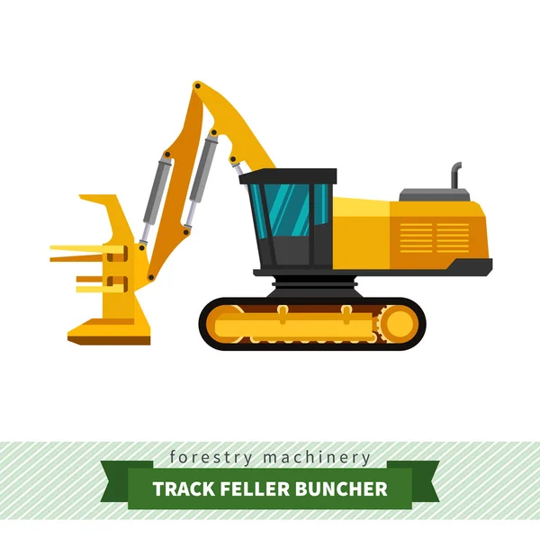 Track feller buncher — Vector de stoc