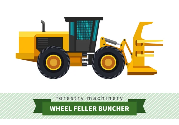 Kerék feller buncher — Stock Vector