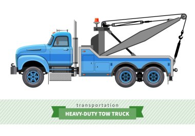 Klasik ağır hizmet çekici kamyon yan görünüm