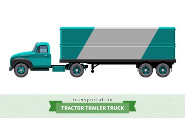 Klasik traktör römork kamyon yan görünüm