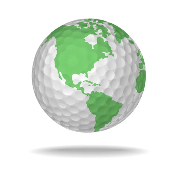 Golf ball jordglob — Stock vektor