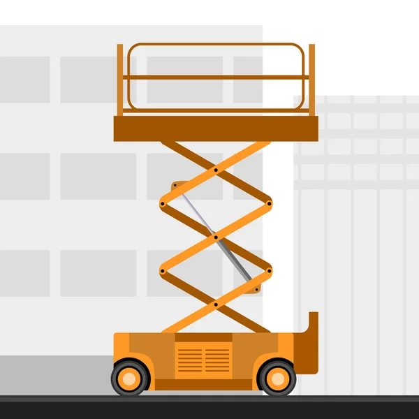 Aerial man scissor lift crane — Stock Vector