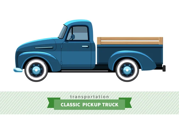 Klasik kamyonet yan görünüm — Stok Vektör