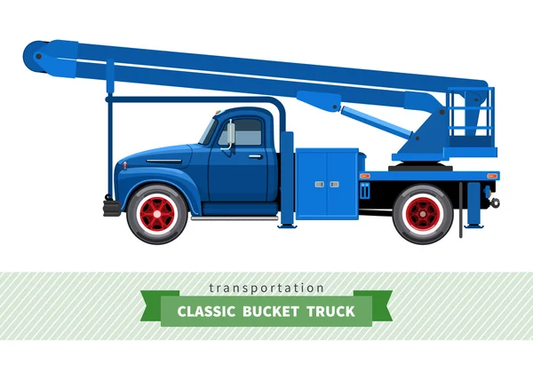 Klasik orta görev kova kamyon yan görünüm — Stok Vektör
