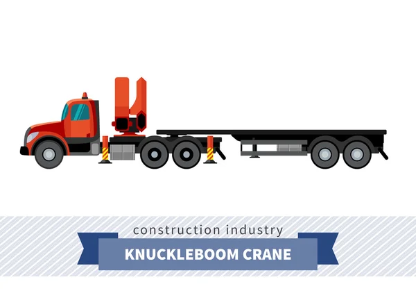 Camión grúa Knuckleboom — Vector de stock
