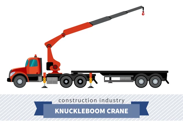 Truk crane Knuckleboom - Stok Vektor