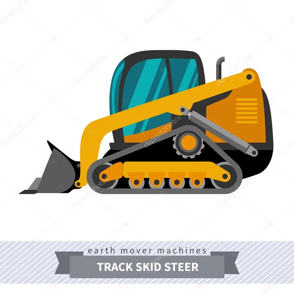 Skid steer loader earth mover machine — Stock Vector © andriocolt