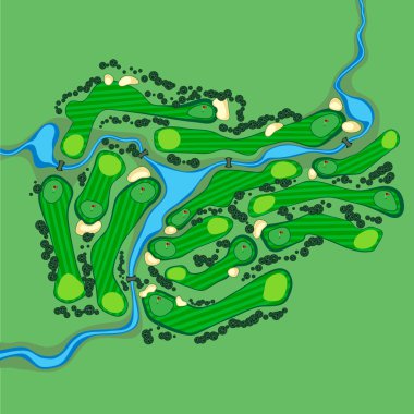 Vektör golf sahası havadan görünümü