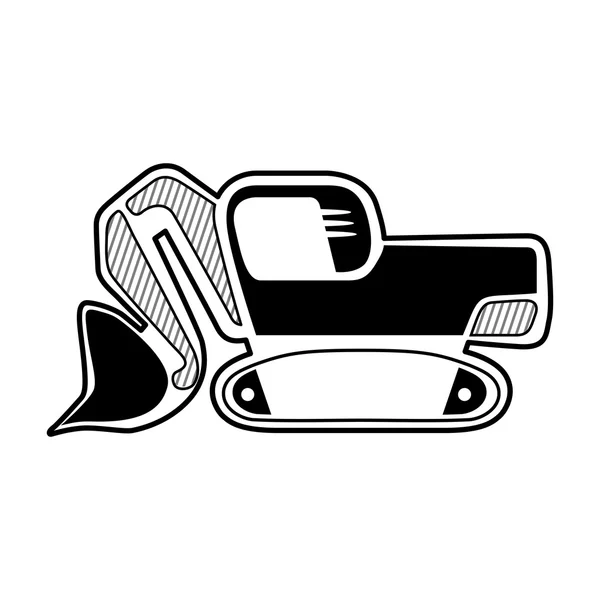 Graafmachine voorzijde shovel emmer pictogram — Stockvector